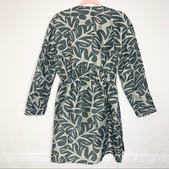 Akris Punto Tropical Leaf Jacquard Hidden Zip Coat - Picture 8 of 11